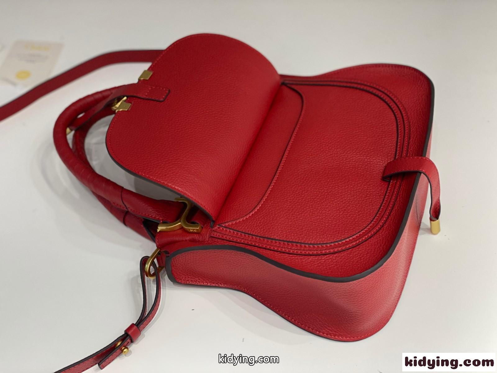 MARCIE スモール ダブルキャリーバッグ クロエ バッグ スーパーコピー レッド-2