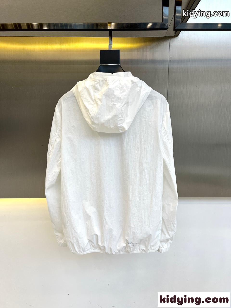 春夏 ジップアップパーカー 薄手 UVカット モンクレール ジャケット 偽物 ホワイト-4
