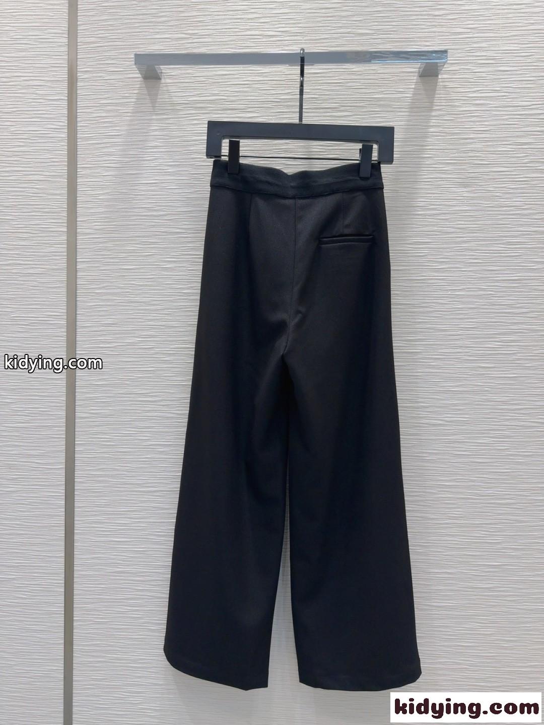 シンプル ロゴ入り ロングパンツ アレキサンダーワング パンツ コピー ブラック-4