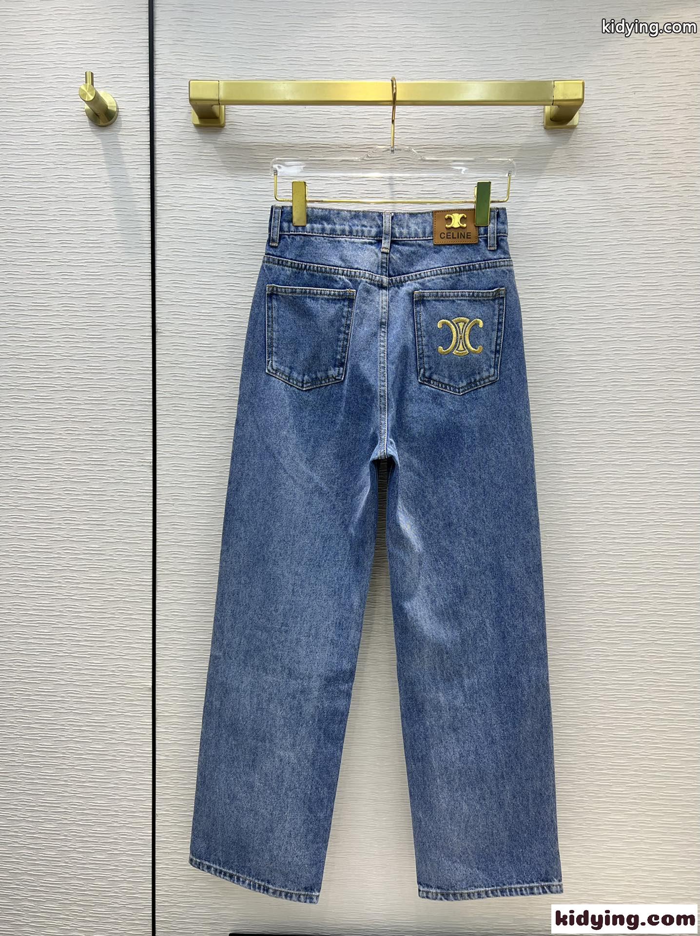 体型カバー ゆったり 柔らかい ストレッチ 着痩せ レディース デニムパンツ セリーヌ ジーンズ コピー-4