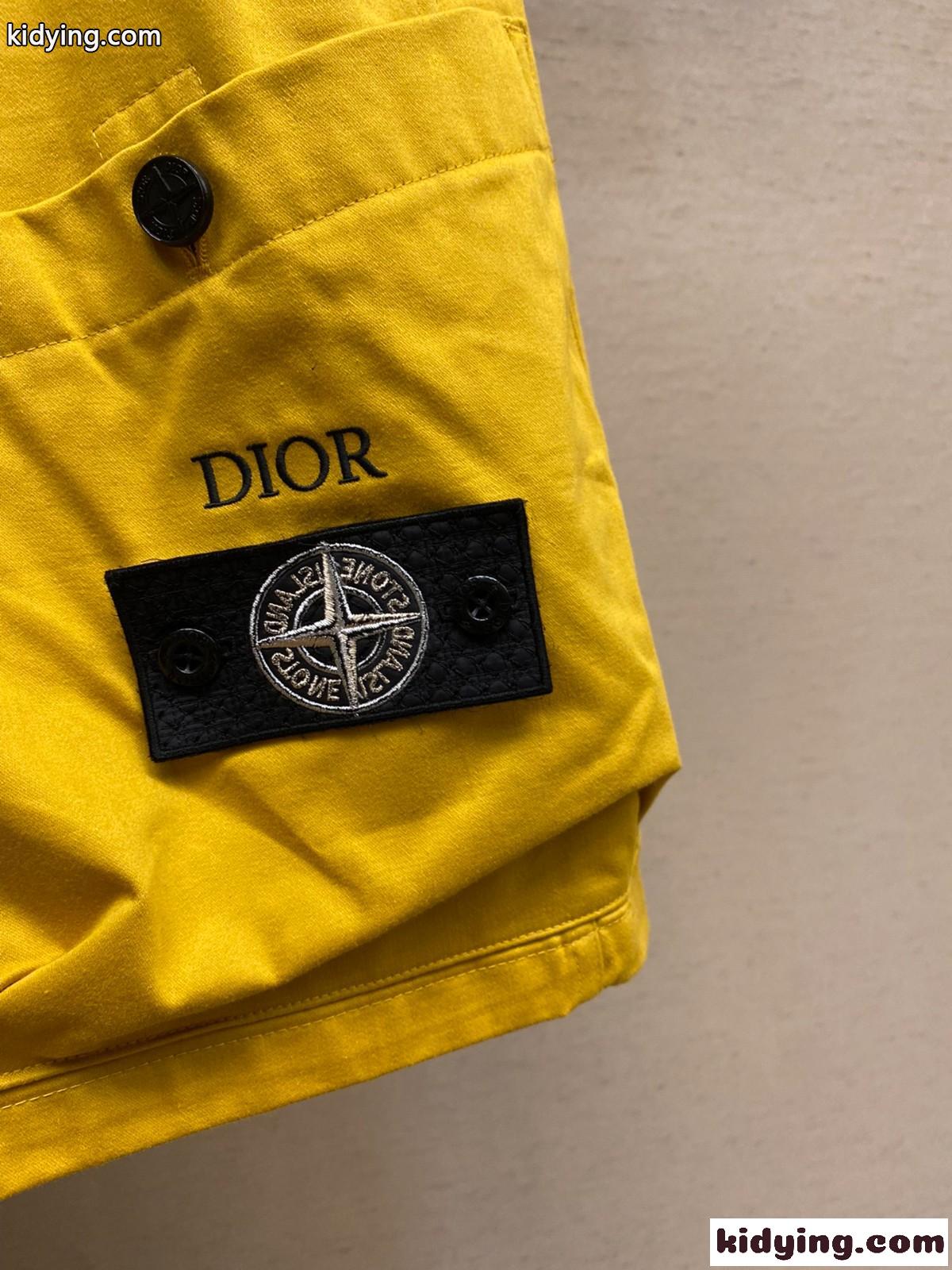 クリスチャン・ディオール パンツ コピー DIOR AND STONE ISLAND バミューダショートパンツ イエロー-3