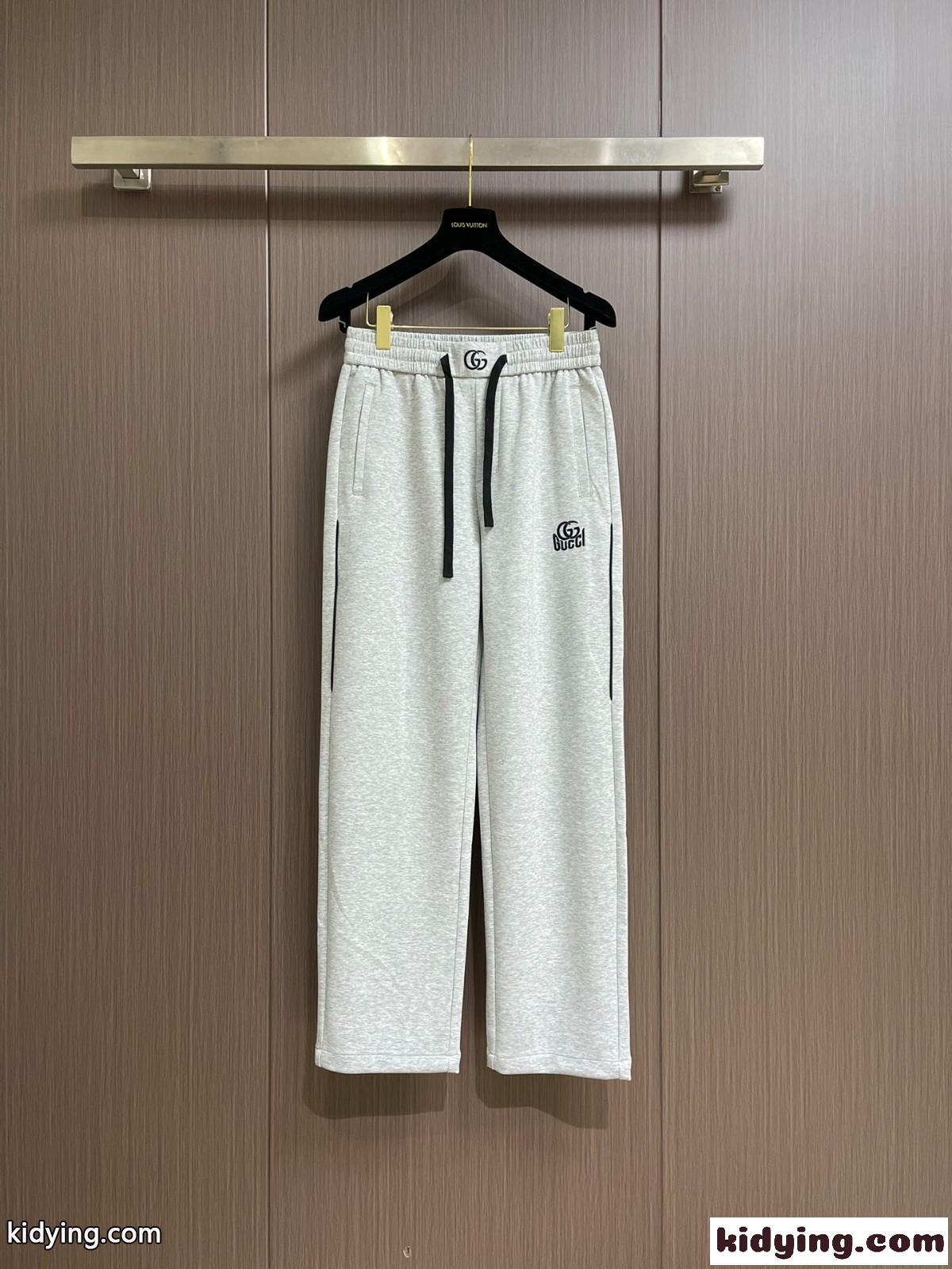 カジュアル 快適 刺繍入り スウェットパンツ グッチ パンツ コピー グレー-1