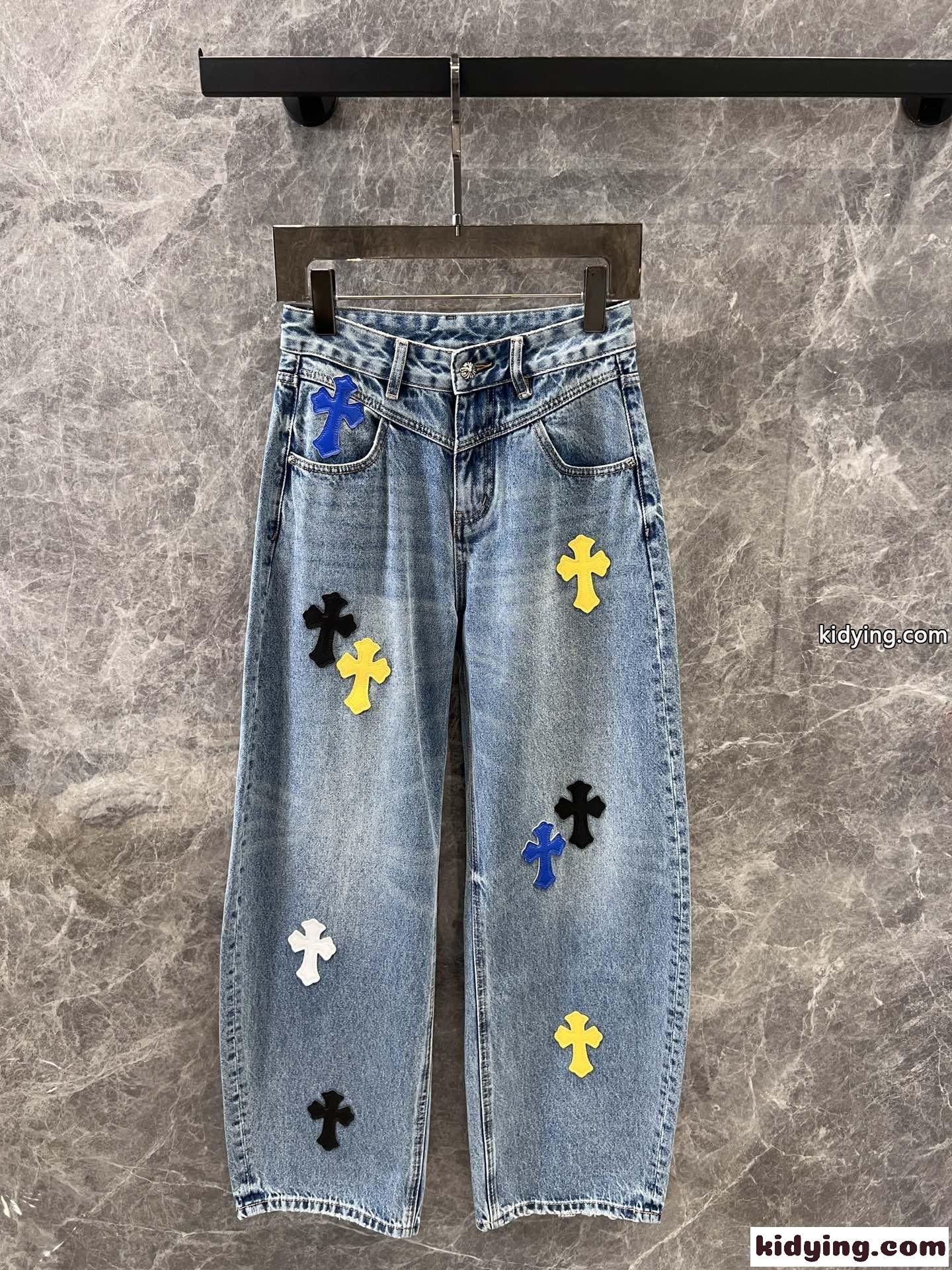 お洒落 クロスパッチ デニムパンツ クロムハーツ ジーンズ コピー 合わせやすい-2