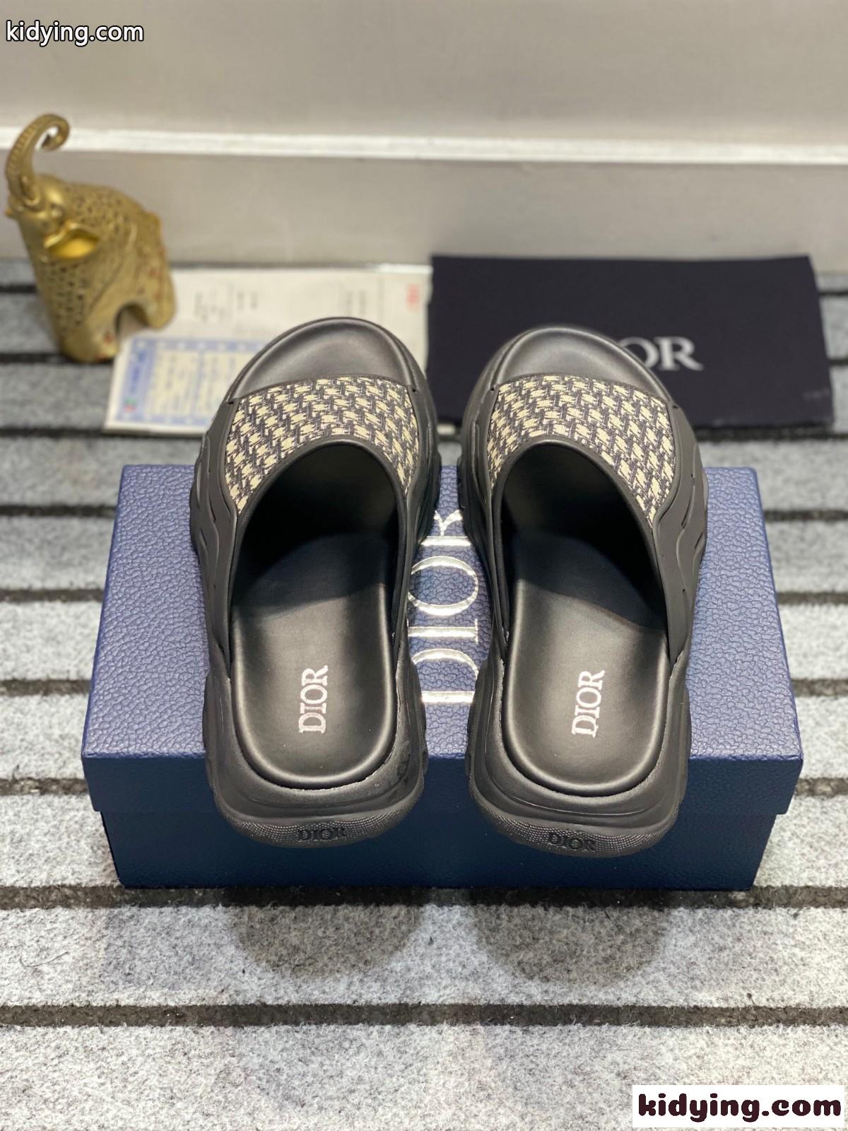 軽量 快適 Dior H-Town サンダル クリスチャン・ディオール サンダル コピー ブラック-1
