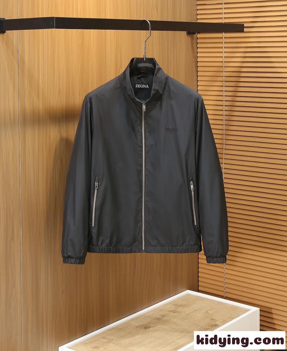 エルメネジルド・ゼニア ジャケット 偽物 シンプル スタンドカラー ブルゾン-2