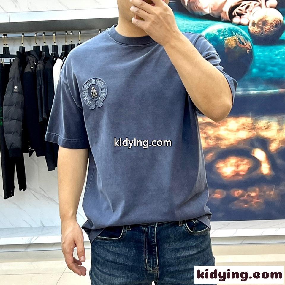 ストリート クロムハーツ Tシャツ 偽物 カジュアル クルーネック 半袖Tシャツ-2