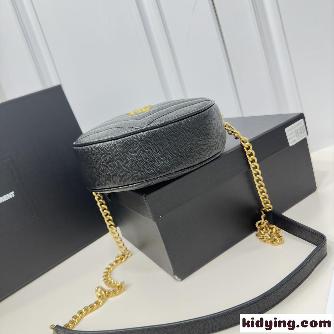 イヴ・サンローラン バッグ コピー 可愛い YSL ヴィニル ラウンド ショルダーバッグ-2