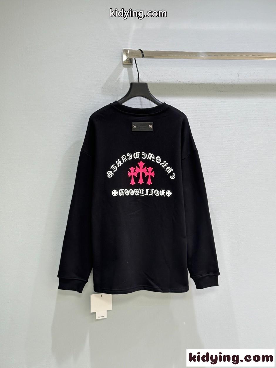 バックプリント 長袖Tシャツ クロムハーツ Tシャツ 偽物 コットン ブラック-3