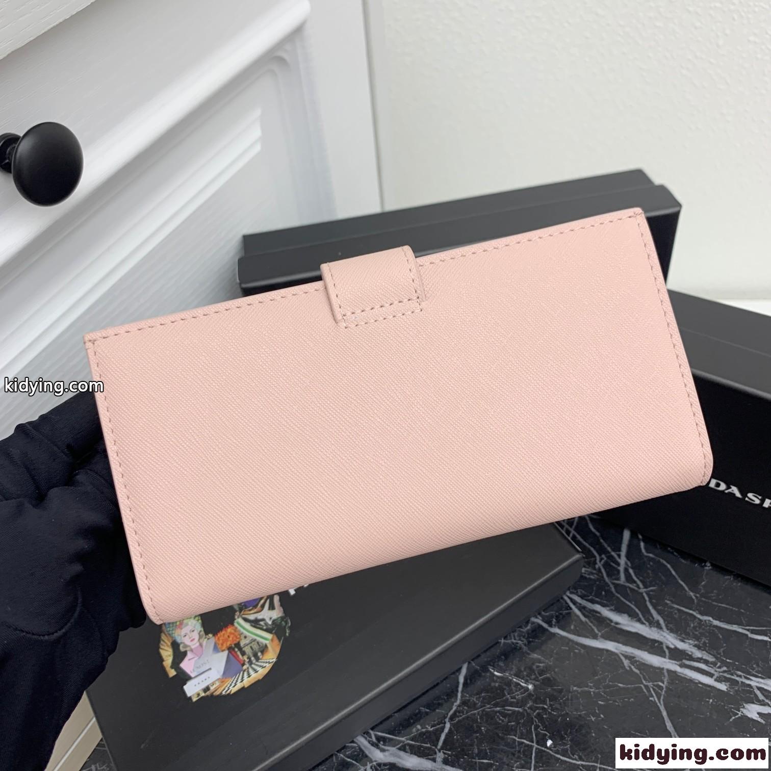 洗練された 人気 二つ折り 長財布 プラダ 財布 スーパーコピー ライトピンク-2
