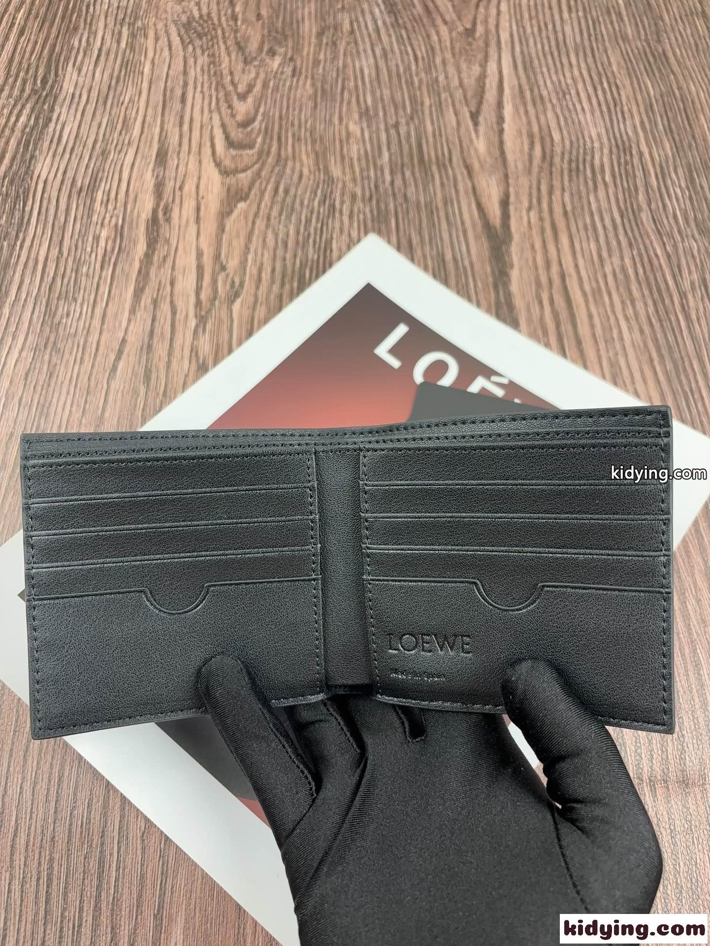 洗練された アナグラム 2つ折り財布 ウォレット ロエベ 財布 コピー ブラック-3