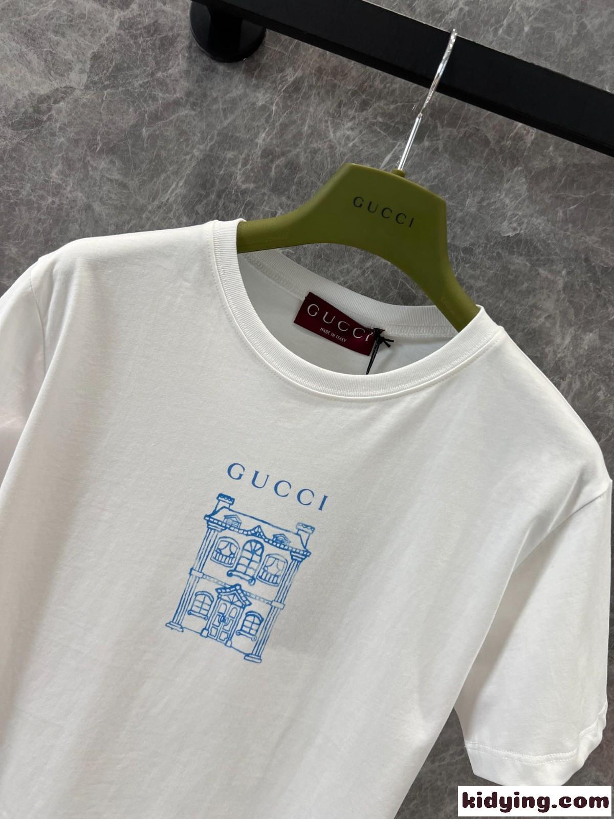 定番 カジュアル 可愛い プリント 半袖Tシャツ グッチ Tシャツ コピー コットン-3