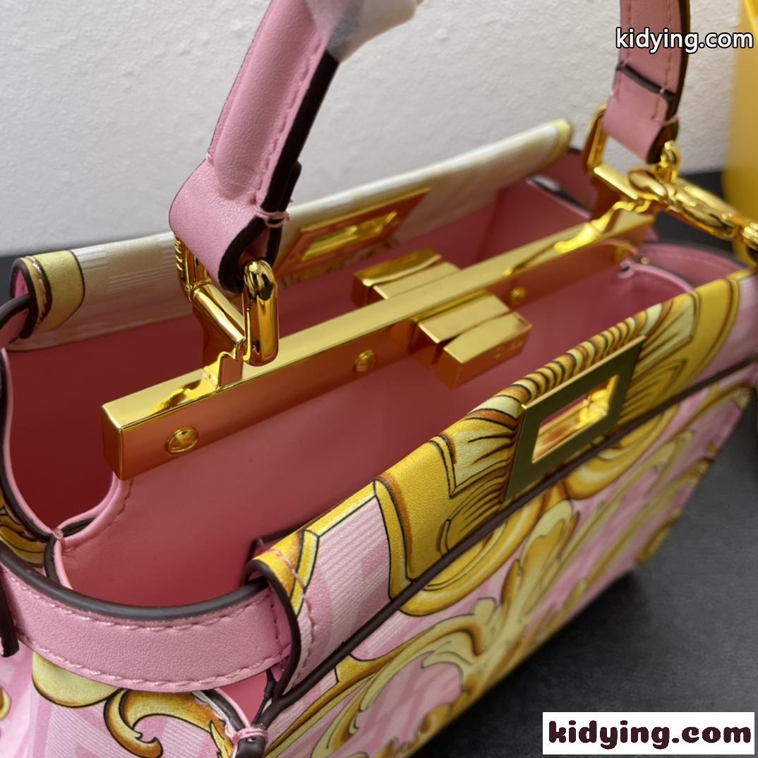 FENDI × VERSACE フェンダーチェ レディース エレガント フェンディ バッグ 人気 コピー プリント ハンドバッグ-3