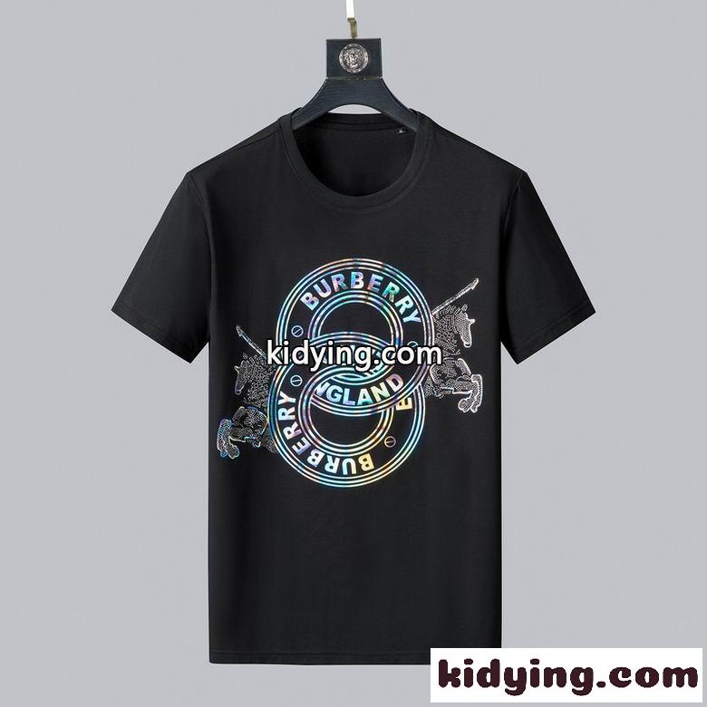 おしゃれ クルーネック メンズ トップス シンプル 着心地いい バーバリー 半袖Tシャツ コピー ホワイト ブラック-2
