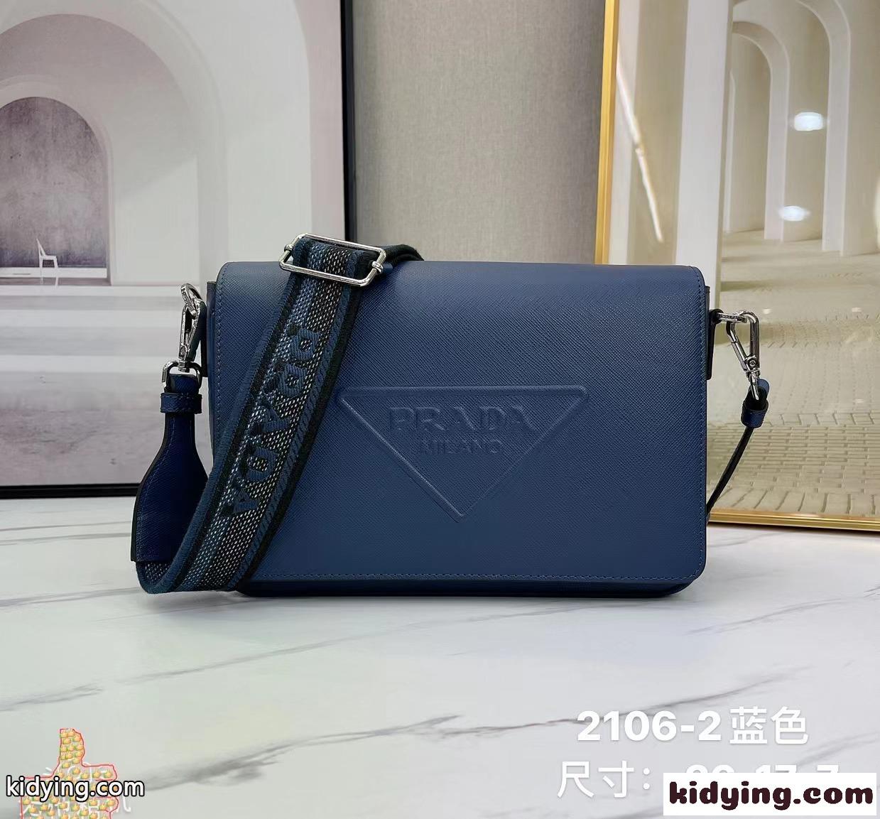 上品 ファッション プラダ バッグ コピー メンズ ショルダーバッグ ブルー-1