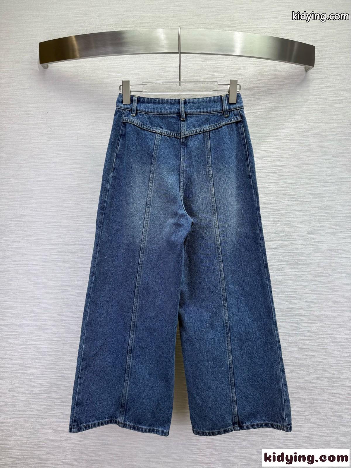目を引く ワイド デニムパンツ シャネル ジーンズ 偽物 合わせやすい レディース-4