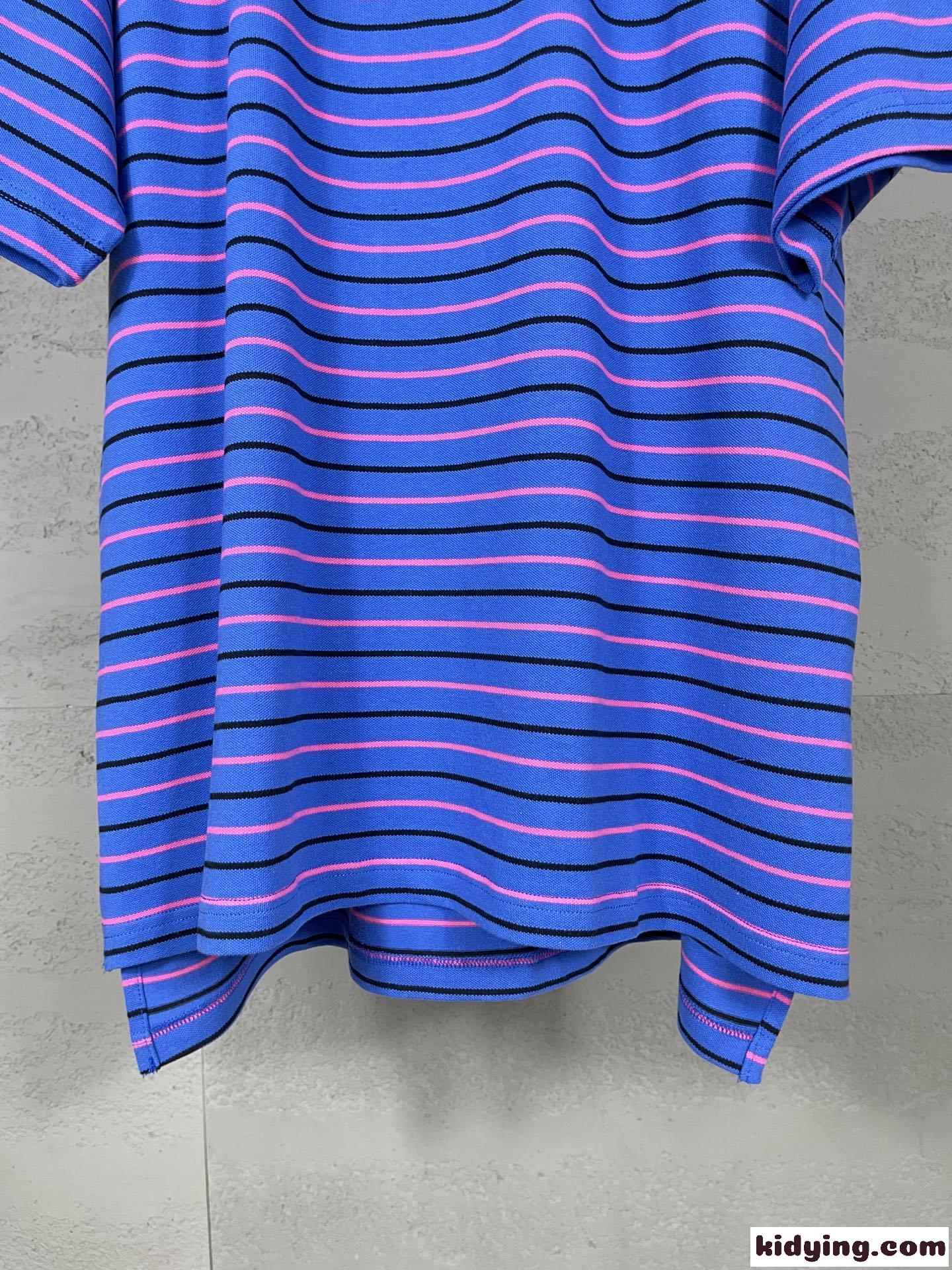 カジュアル ユニセックス バレンシアガ Tシャツ コピー ポロシャツ ブルー-4