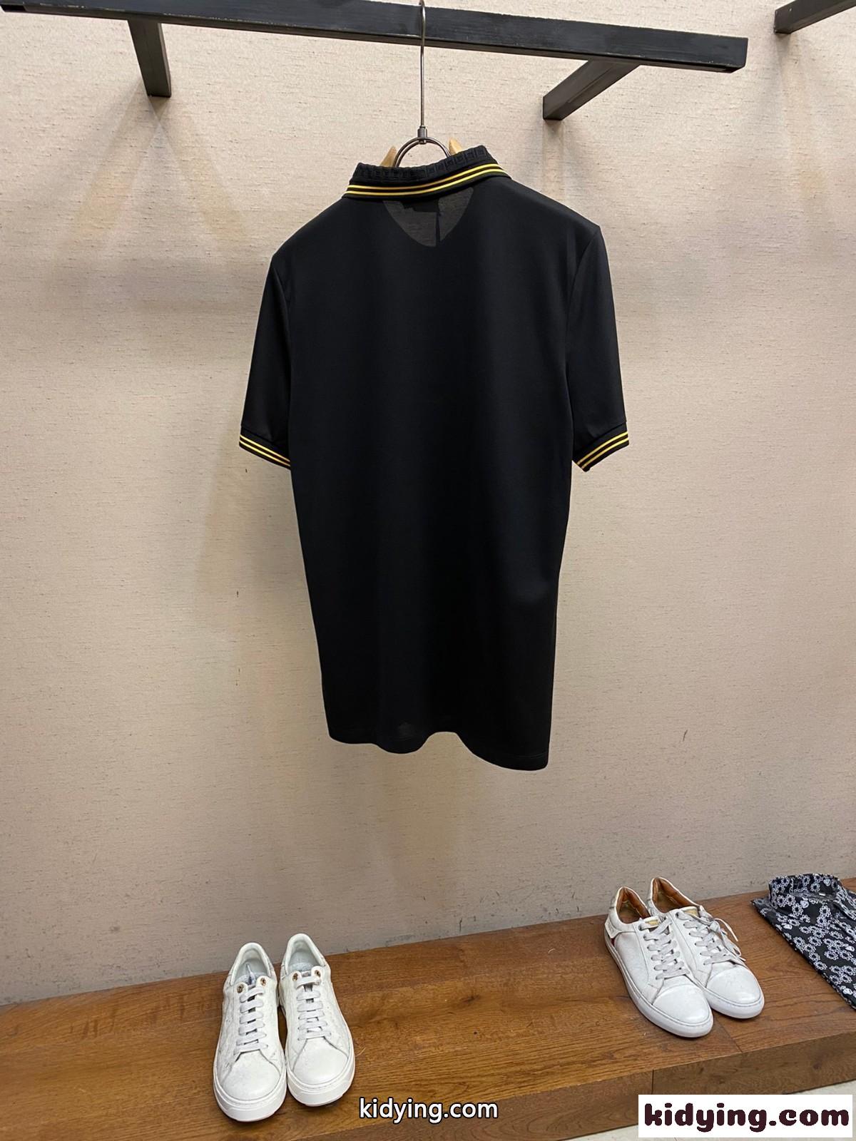 定番 カジュアル ヴェルサーチェ Tシャツ スーパーコピー 半袖 ポロシャツ ブラック-0