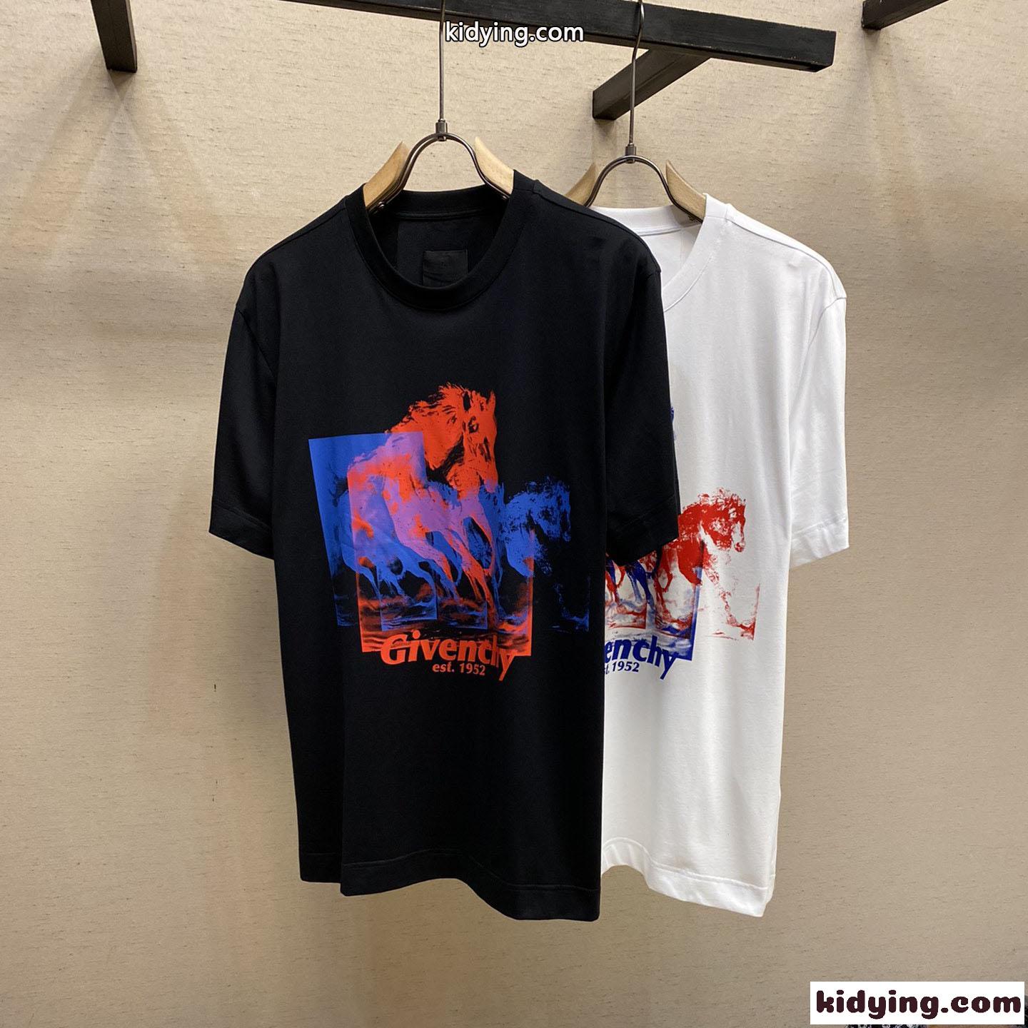 男女兼用 お洒落 カジュアル プリント コットン ジバンシィ Tシャツ コピー 半袖 トップス-0
