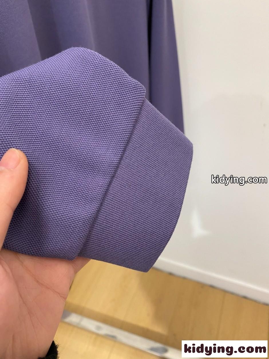エルメネジルド・ゼニア Tシャツ 偽物 洗練された ハーフジップ 長袖ポロシャツ パープル-3