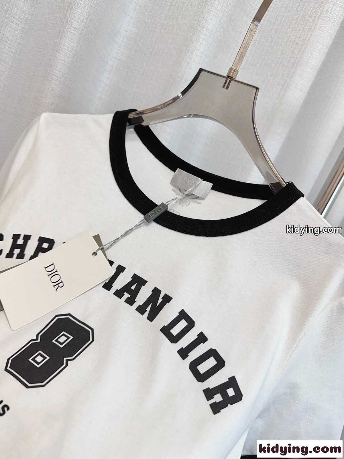 日本限定 コットンブレンド 半袖Tシャツ クリスチャン・ディオール Tシャツ コピー レディース-2