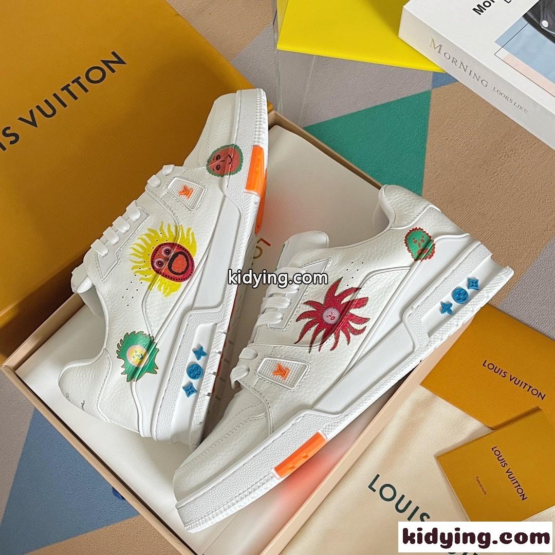 LV × YK LV トレイナー･ライン スニーカー ルイヴィトン スニーカー コピー 人気 ホワイト-4