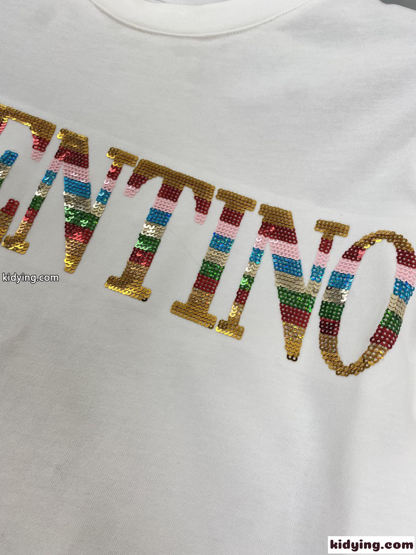 エンブロイダリー コットン 半袖Tシャツ ヴァレンティノ Tシャツ コピー 春夏 クルーネック-4