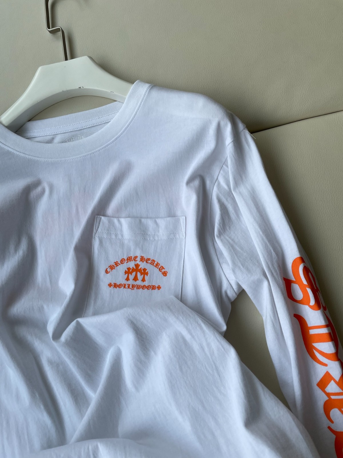 ストリート ロゴプリント 長袖Tシャツ クロムハーツ Tシャツ 偽物 ホワイト-2