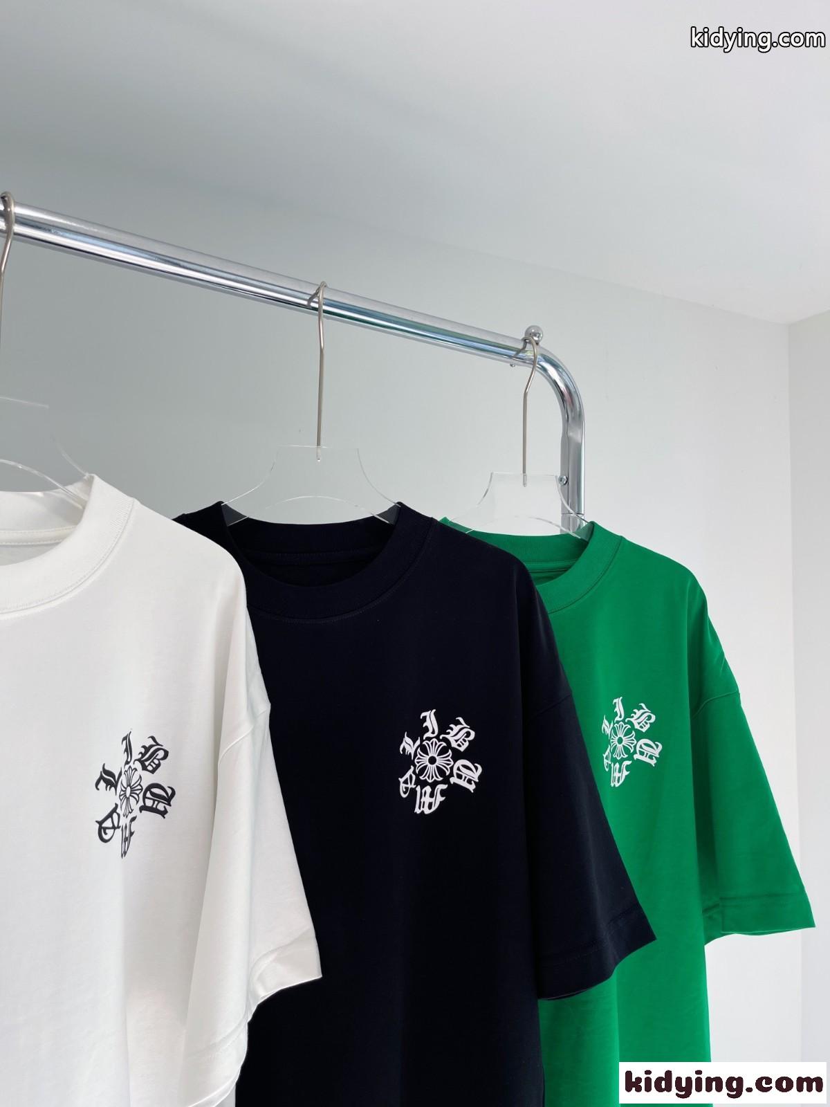ユニセックス クロムハーツ 半袖Tシャツ コピー カジュアル ストリート系 クルーネック ルーズ 体型カバー-1