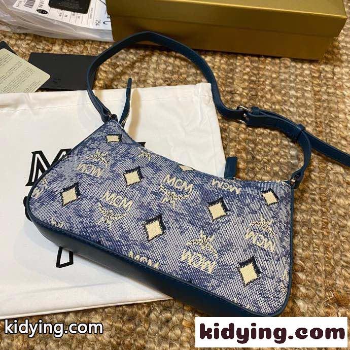 ブルー 刺繍 ショルダーバッグ 斜め掛け ムシーエム バック コピー 軽量 カジュアル おしゃれ 可愛い レディース カバン-3