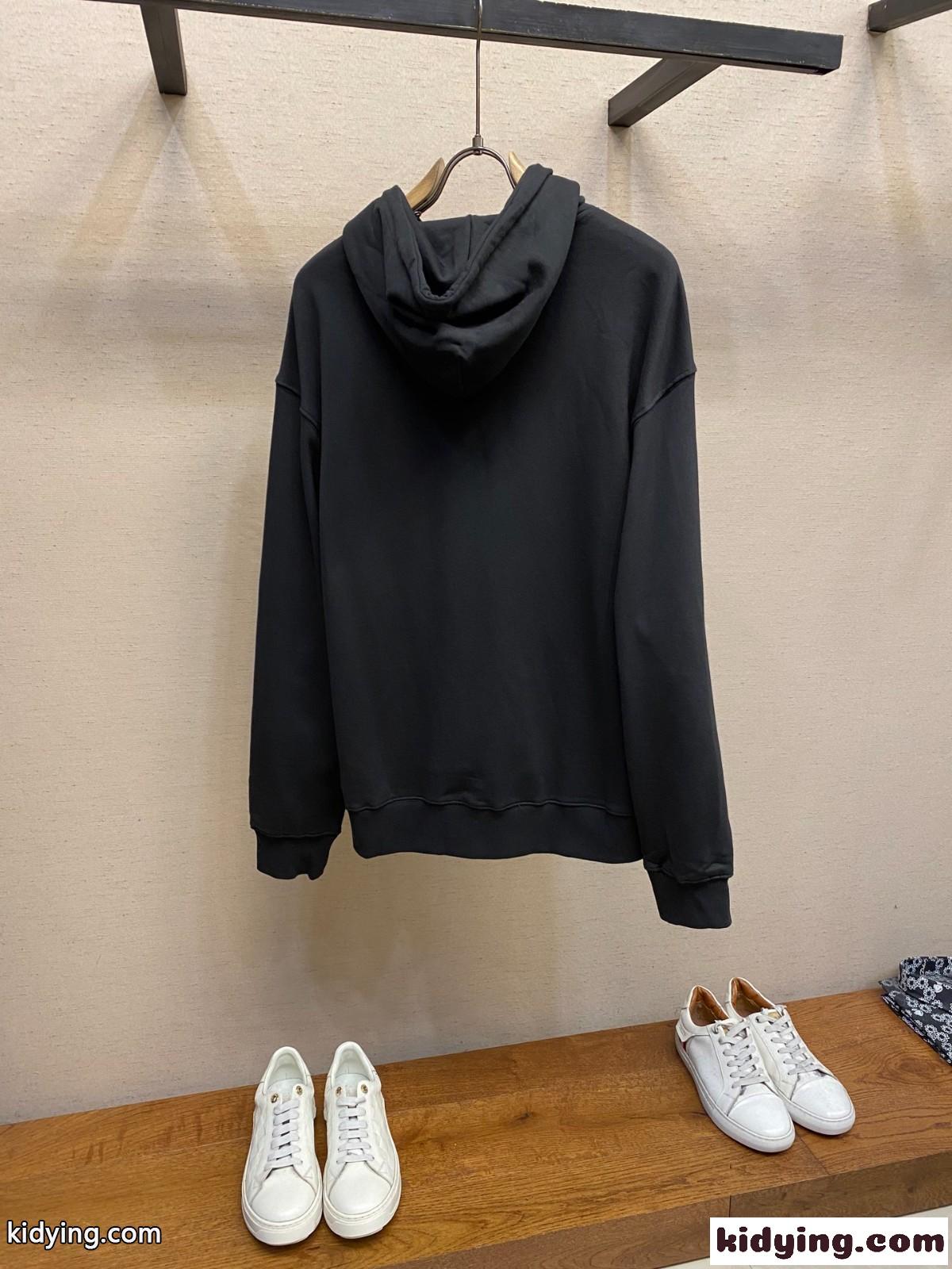 カジュアル コットン フーディー バーバリー パーカー 偽物 プルオーバー ブラック-0