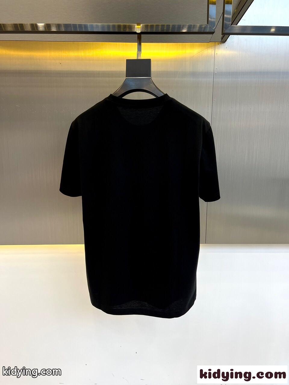 ドルチェ&ガッバーナ 半袖Tシャツ コピー ロゴ コットンTシャツ クルーネック ブラック-4