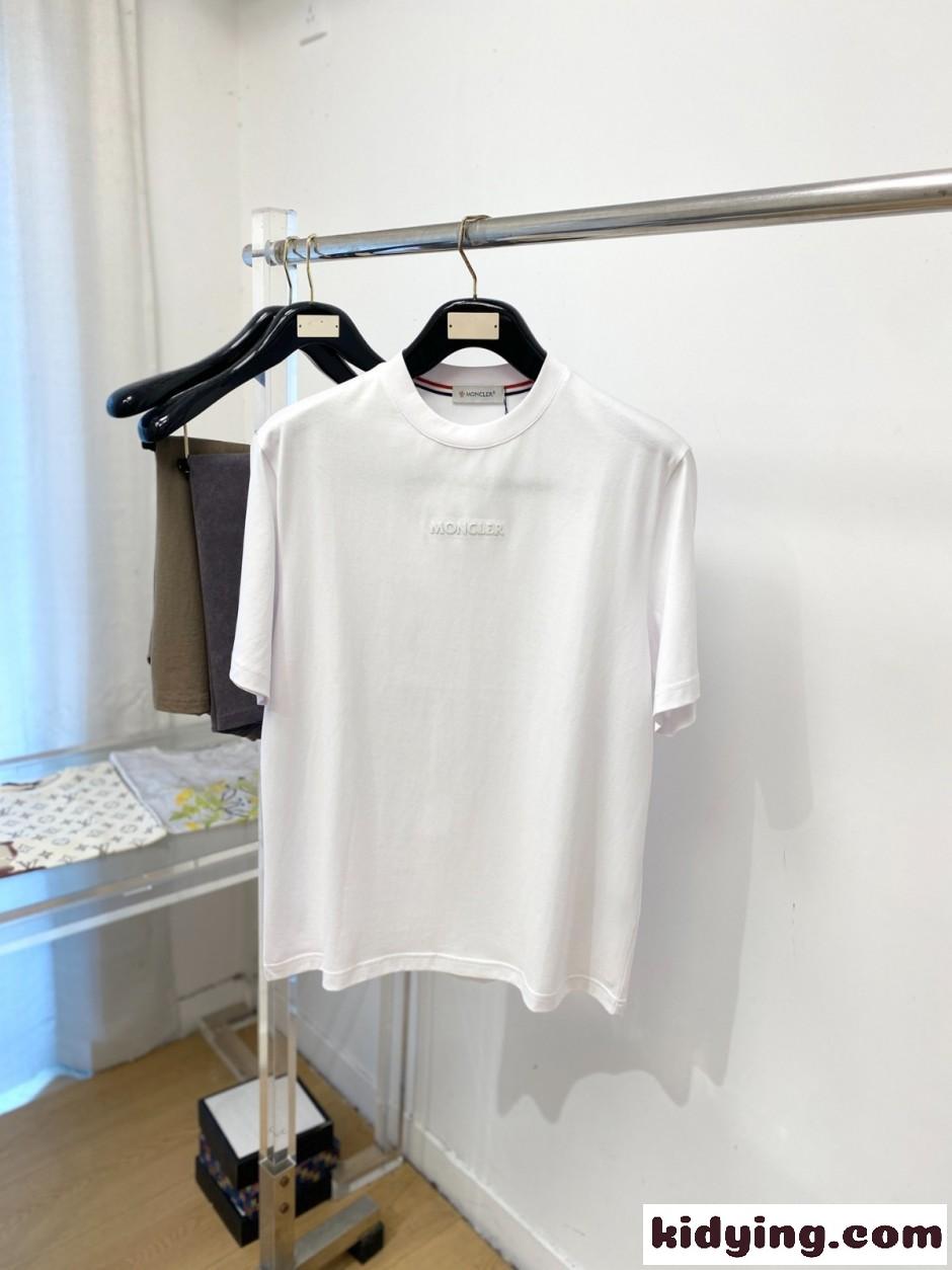 シンプル 合わせやすい クルーネック 半袖Tシャツ モンクレール Tシャツ 偽物 ホワイト-0