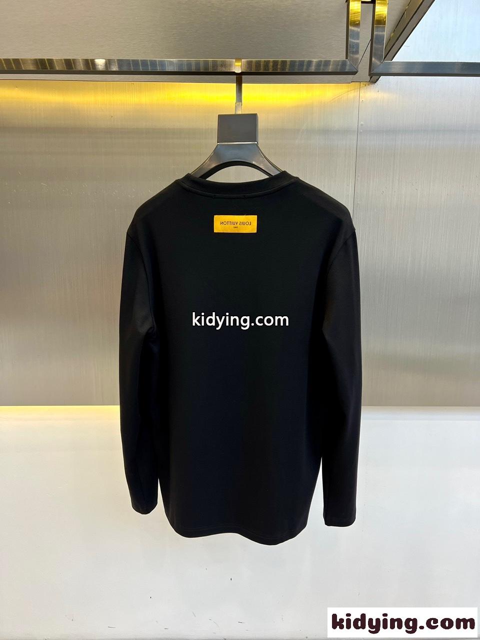 ルイヴィトン Tシャツ コピー ベーシック 合わせやすい 快適 長袖Tシャツ ブラック-4