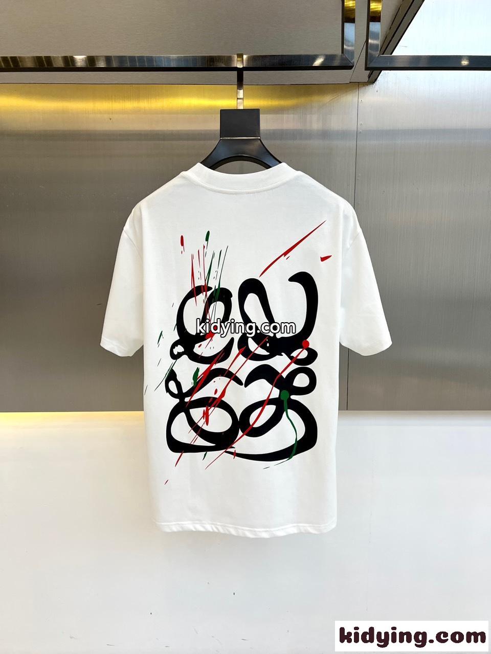 バックプリント クルーネック 半袖Tシャツ ロエベ Tシャツ 偽物 ホワイト-3