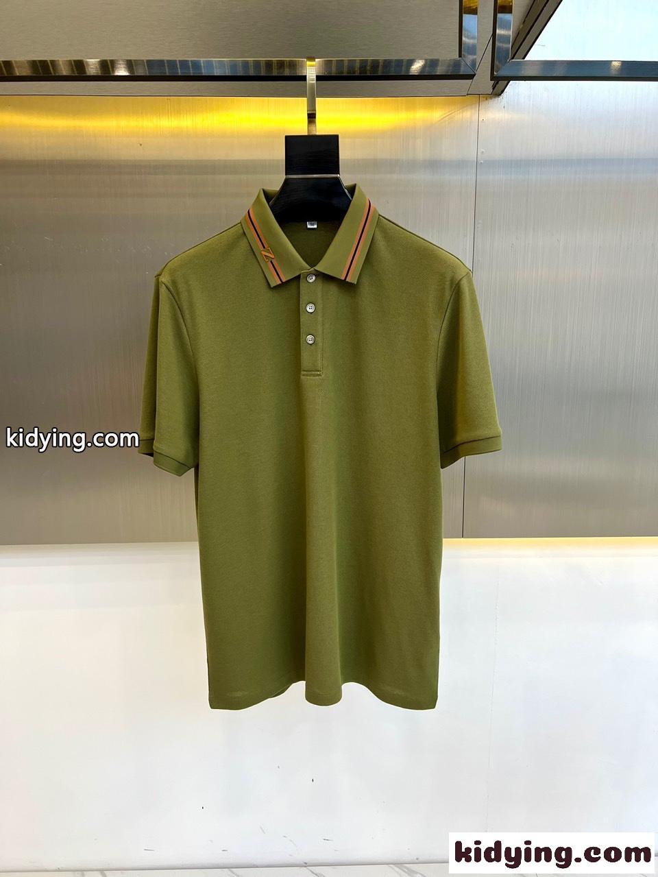上品 コットンピケ エルメネジルド・ゼニア 半袖Tシャツ コピー メンズ ポロシャツ グリーン-0
