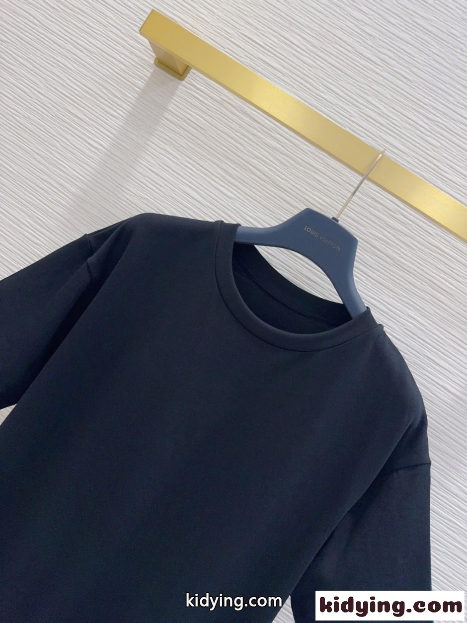 ラッフルトリム Tシャツドレス ルイ・ヴィトン ワンピース コピー ブラック-1