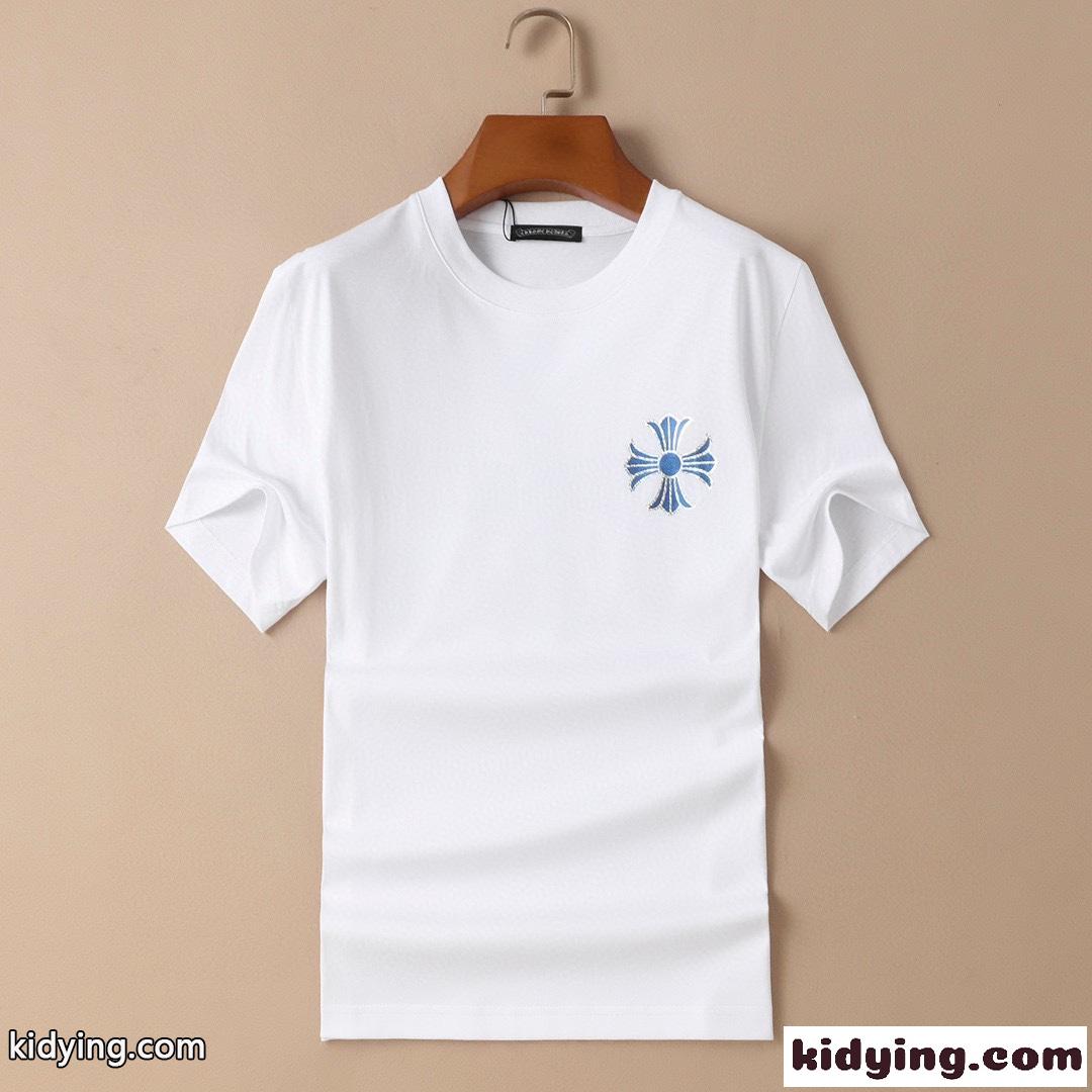 カジュアル 合わせやすい プリント クロムハーツ 半袖Tシャツ コピー 着心地いい 春夏 定番 クルーネック-0