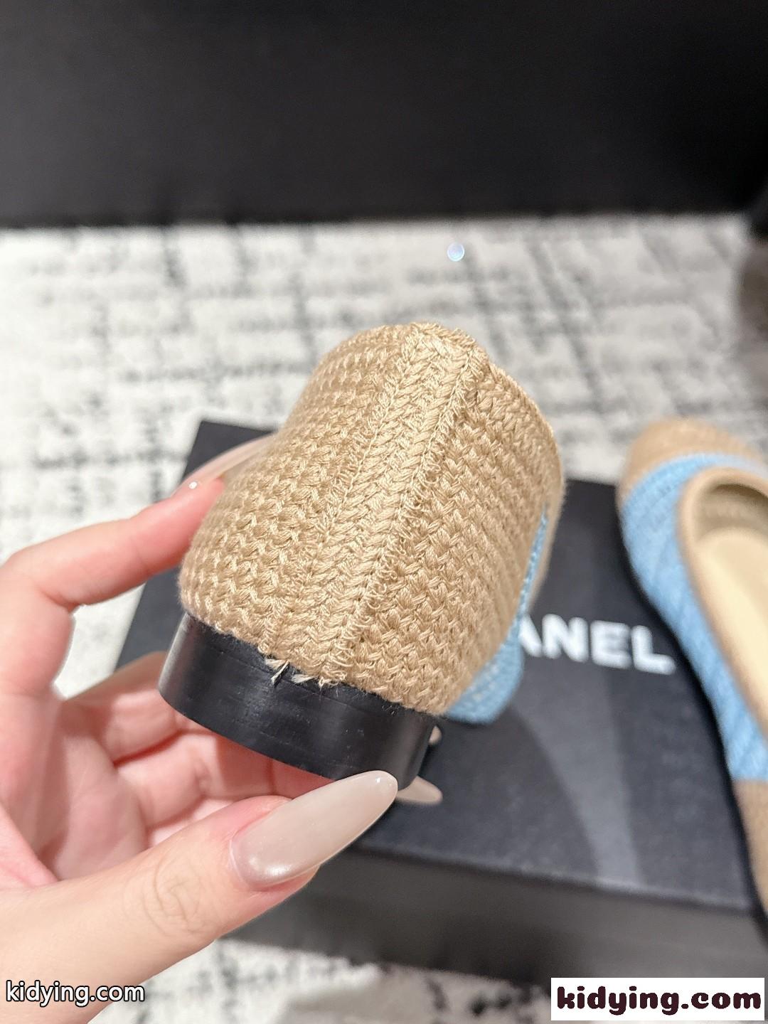 季節感たっぷり☆シャネル パンプス コピー 可愛い 配色 メッシュ バレリーナ-3