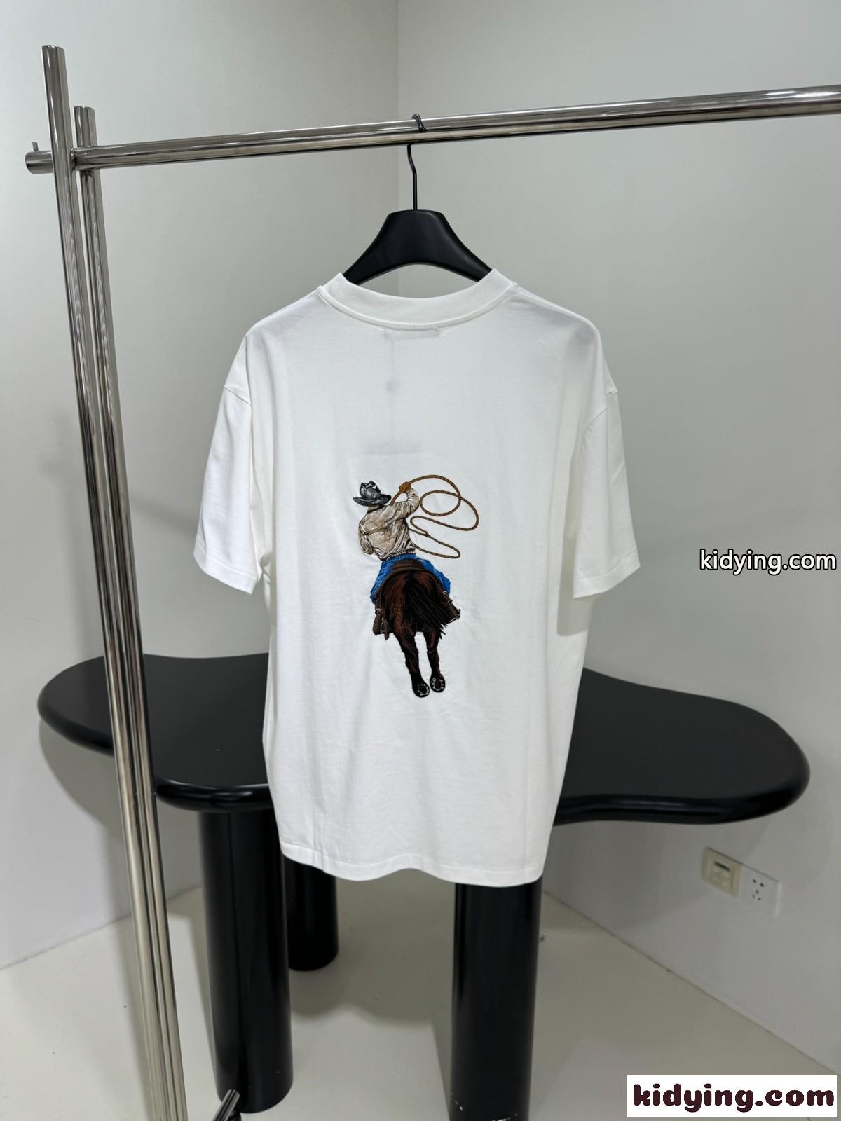 グラフィックエンブロイダードコットンTシャツ ルイヴィトン Tシャツ コピー 半袖Tシャツ-0