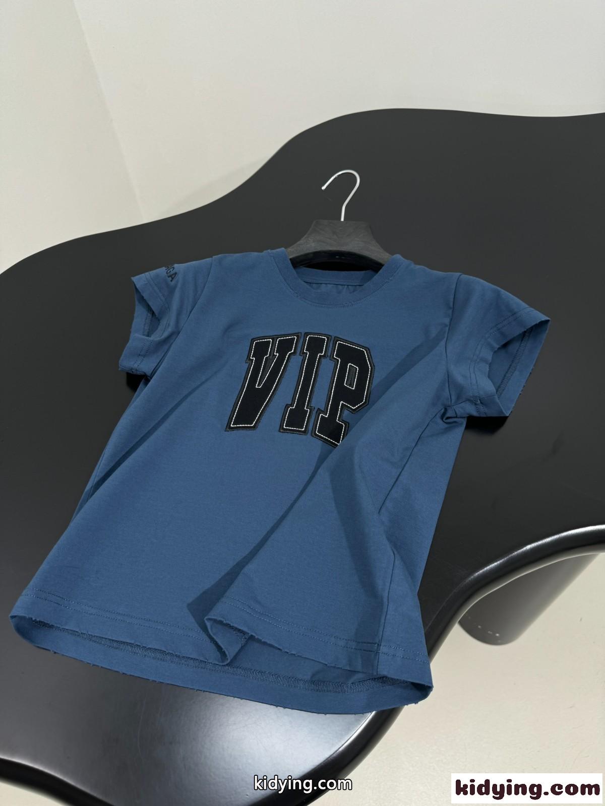 カジュアル フェンミン コンパクト 半袖Tシャツ バレンシアガ Tシャツ コピー ブルー-3