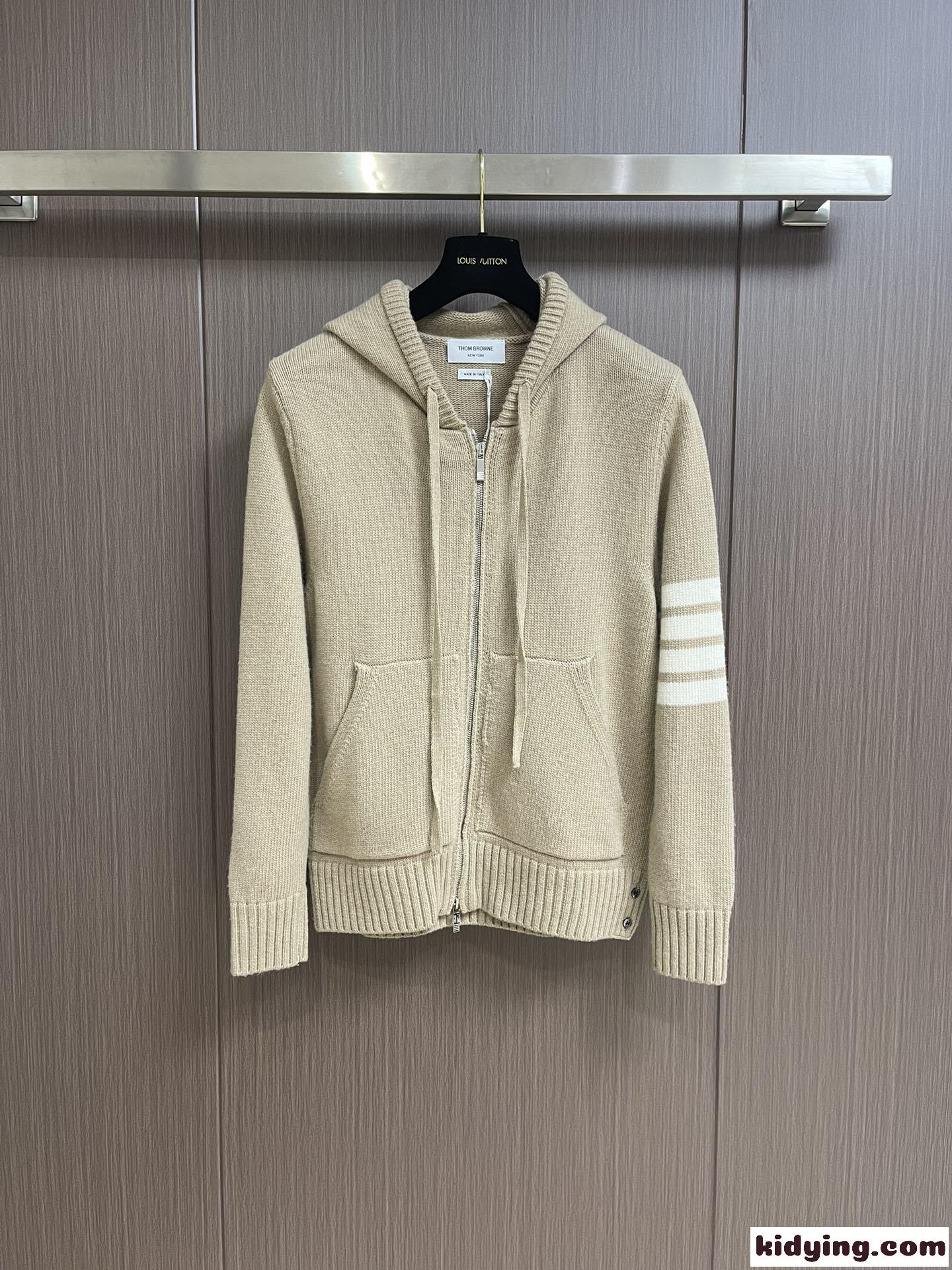 帆船 インターシャ 4BAR ジップアップフーディー トムブラウン ニット コピー-2