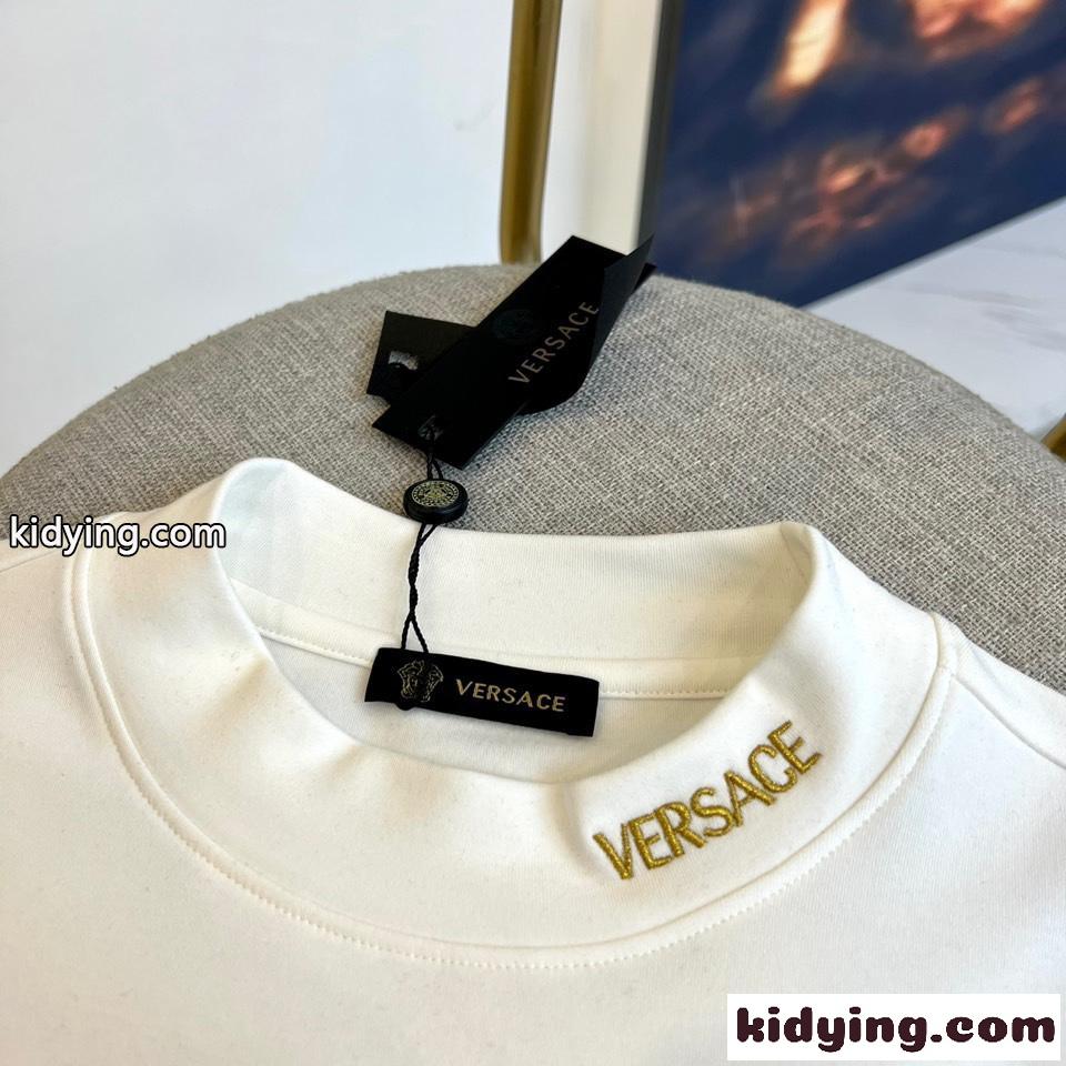 ベーシック メンズ 合わせやすい ヴェルサーチェ Tシャツ 偽物 長袖Tシャツ ホワイト-2