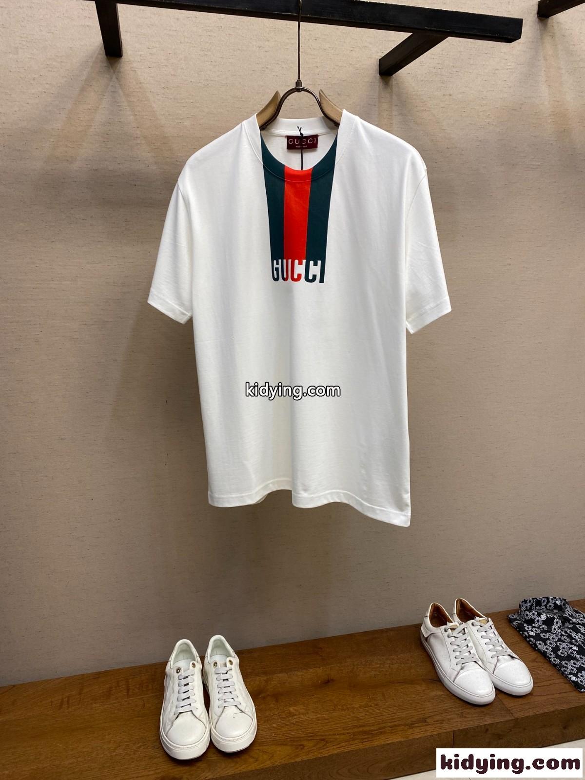 プリント コットンジャージー Tシャツ グッチ Tシャツ コピー クルーネック-0