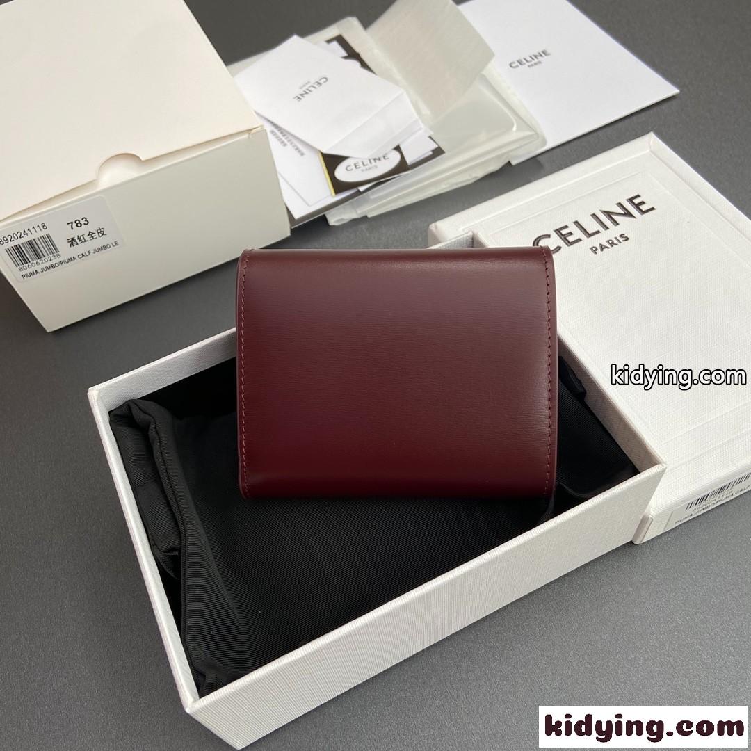 セリーヌ 財布 スーパーコピー N級品 スムースレザー 3つ折り財布 レッド-2