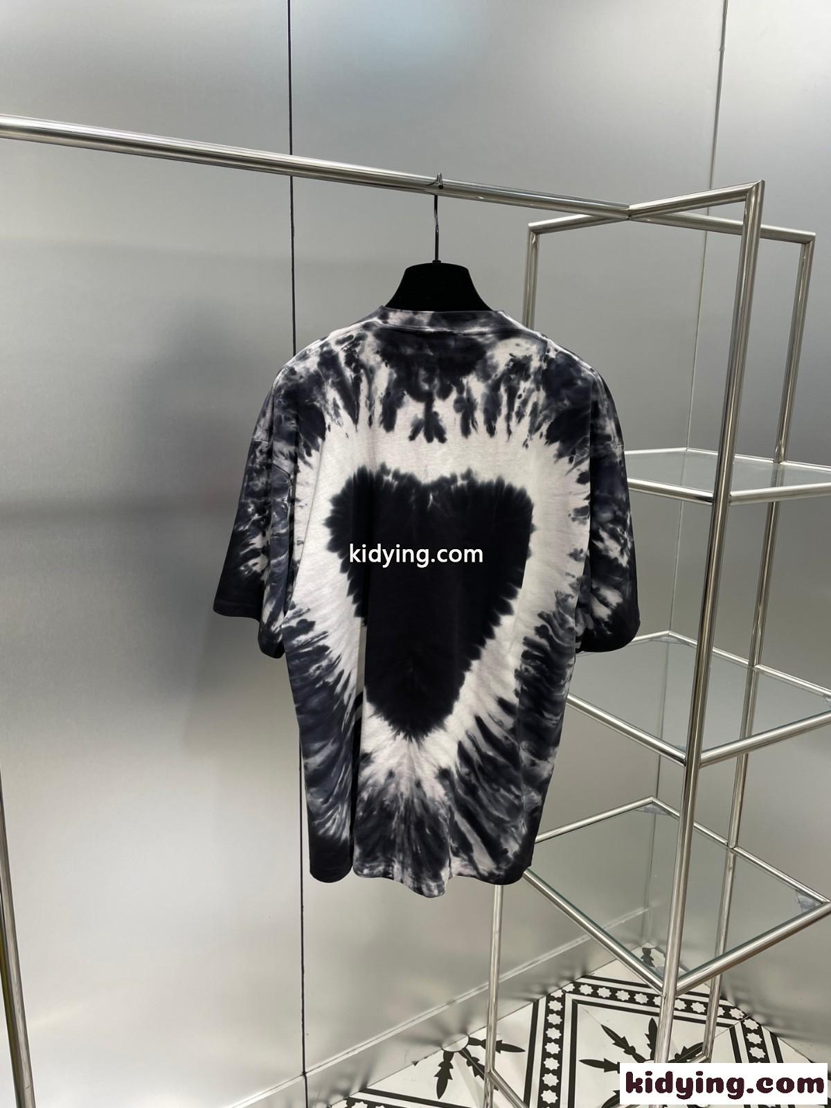 タイダイ プリント 個性的 ゆったり レディース メンズ バレンシアガ 半袖tシャツ コピー カジュアル 存在感アップ-2