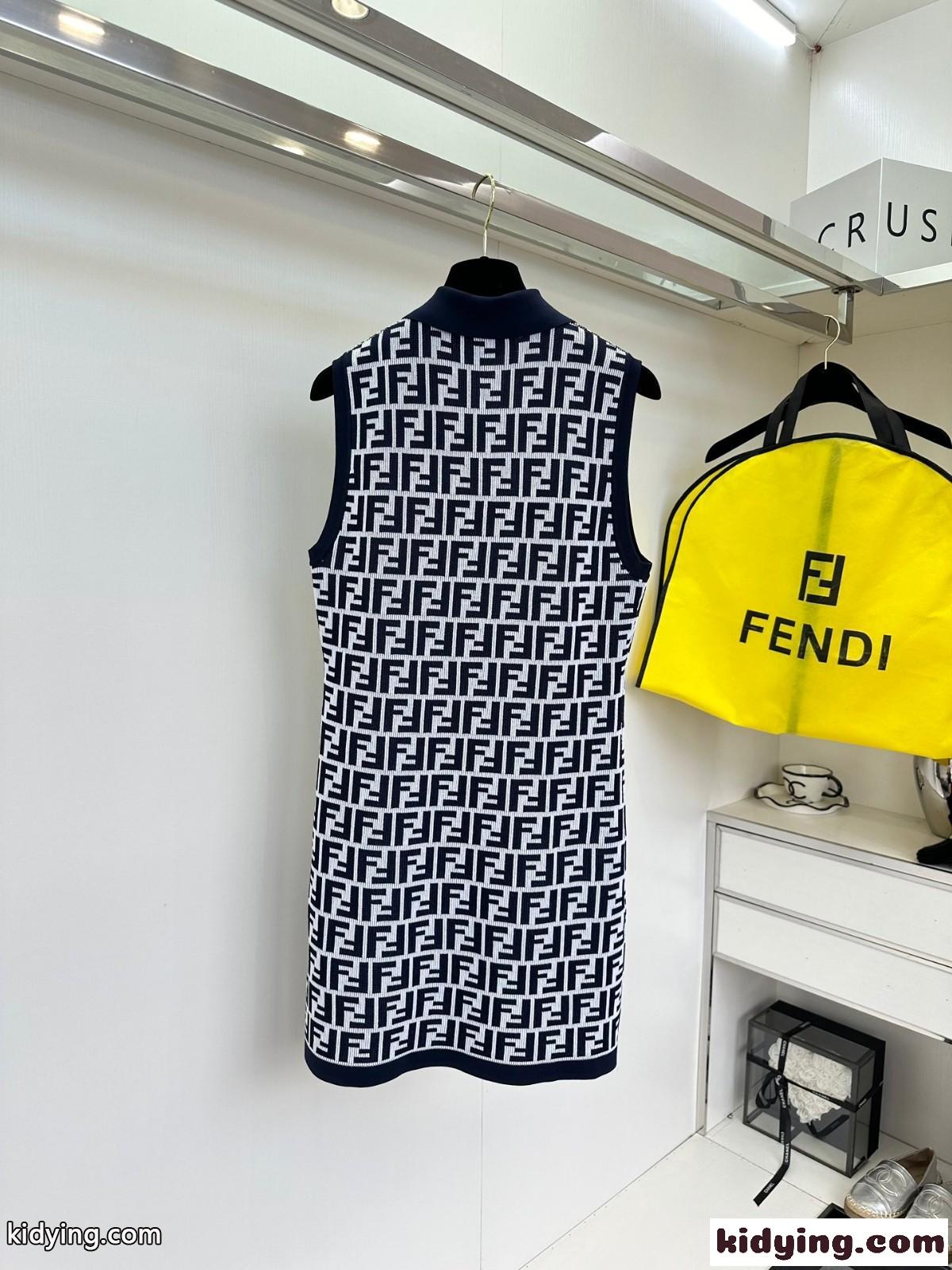 フェンディ ワンピース コピー レディース 人気 FF総柄 ニットドレス-0