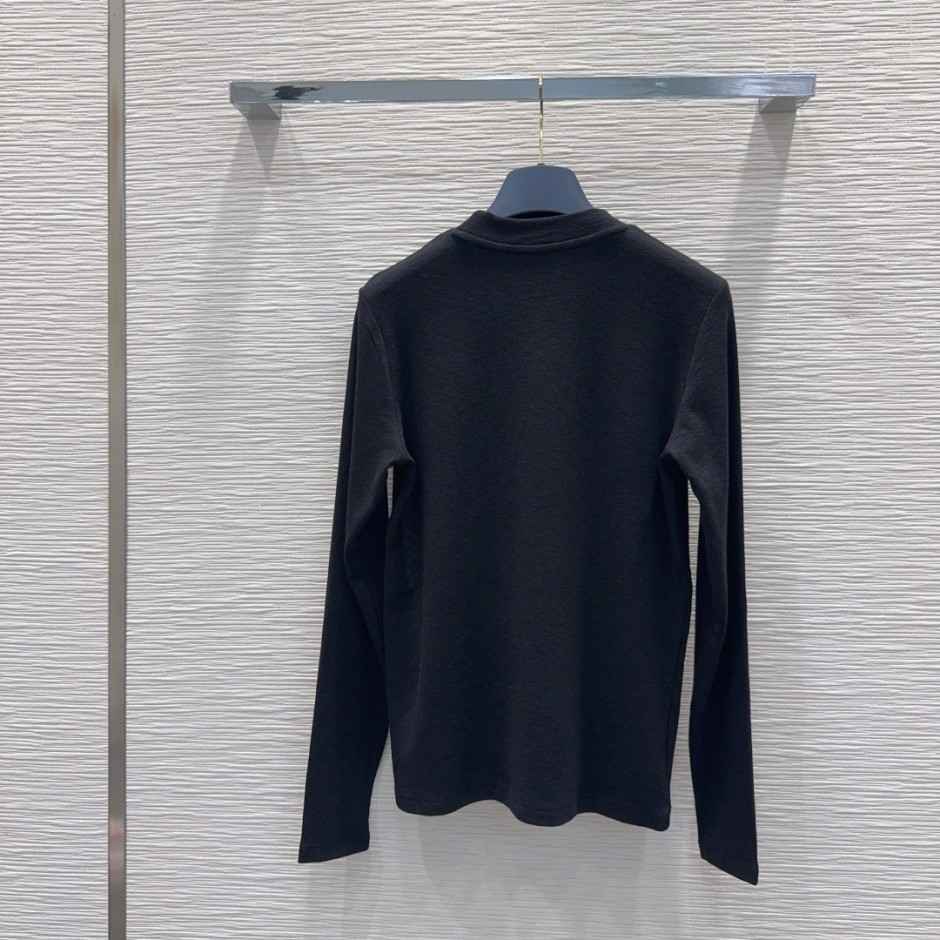 シンプル 着回し カットソー ルイ・ヴィトン Tシャツ 偽物 コットンブレンド ブラック-3