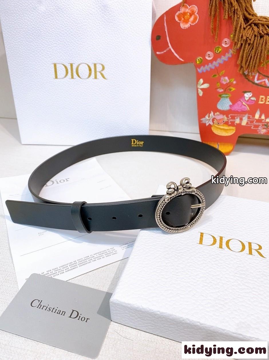 クリスチャン・ディオール Dior Médaillon ベルト コピー 30mm ブラック-3