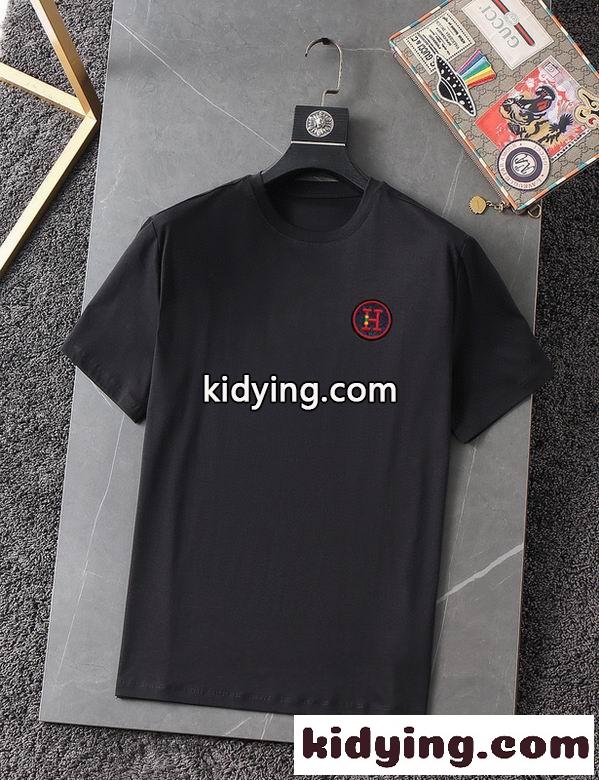 シンプル 合わせやすい クルーネック エルメス 半袖tシャツ コピー 半袖 夏 定番 トップス-0