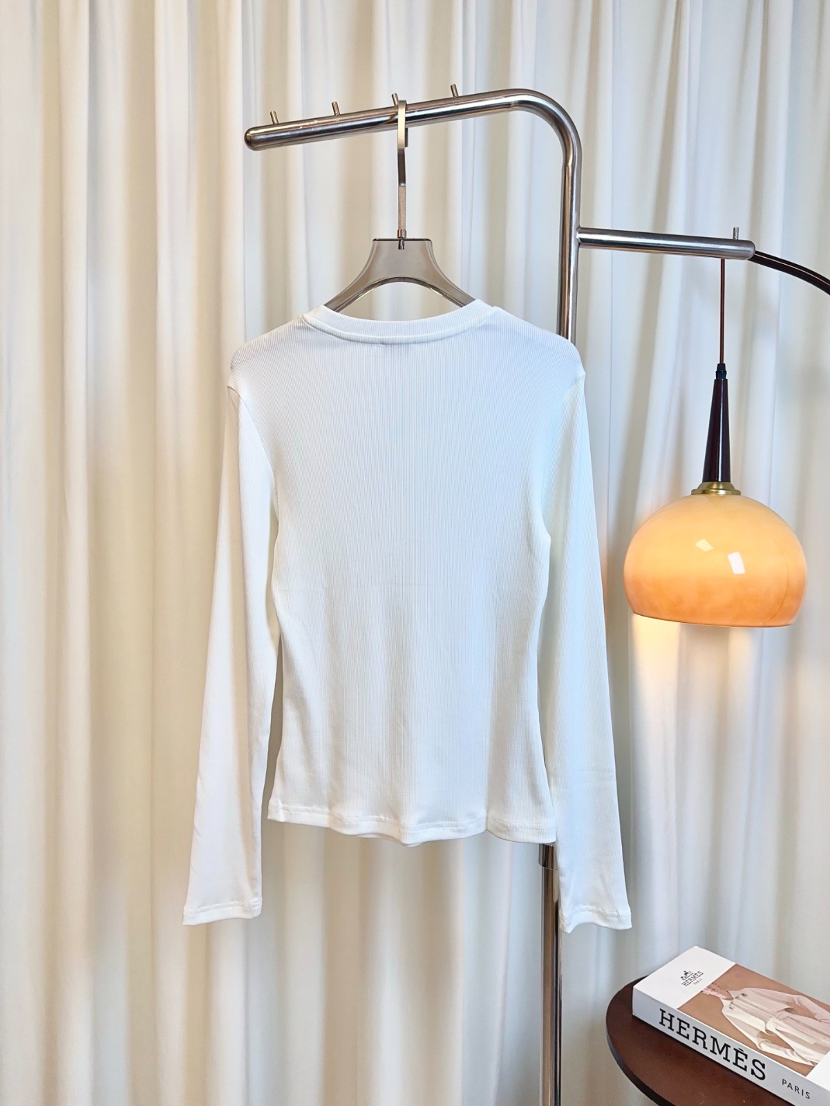 アナグラム リブ 長袖Tシャツ ロエベ Tシャツ 偽物 合わせやすい ホワイト-1